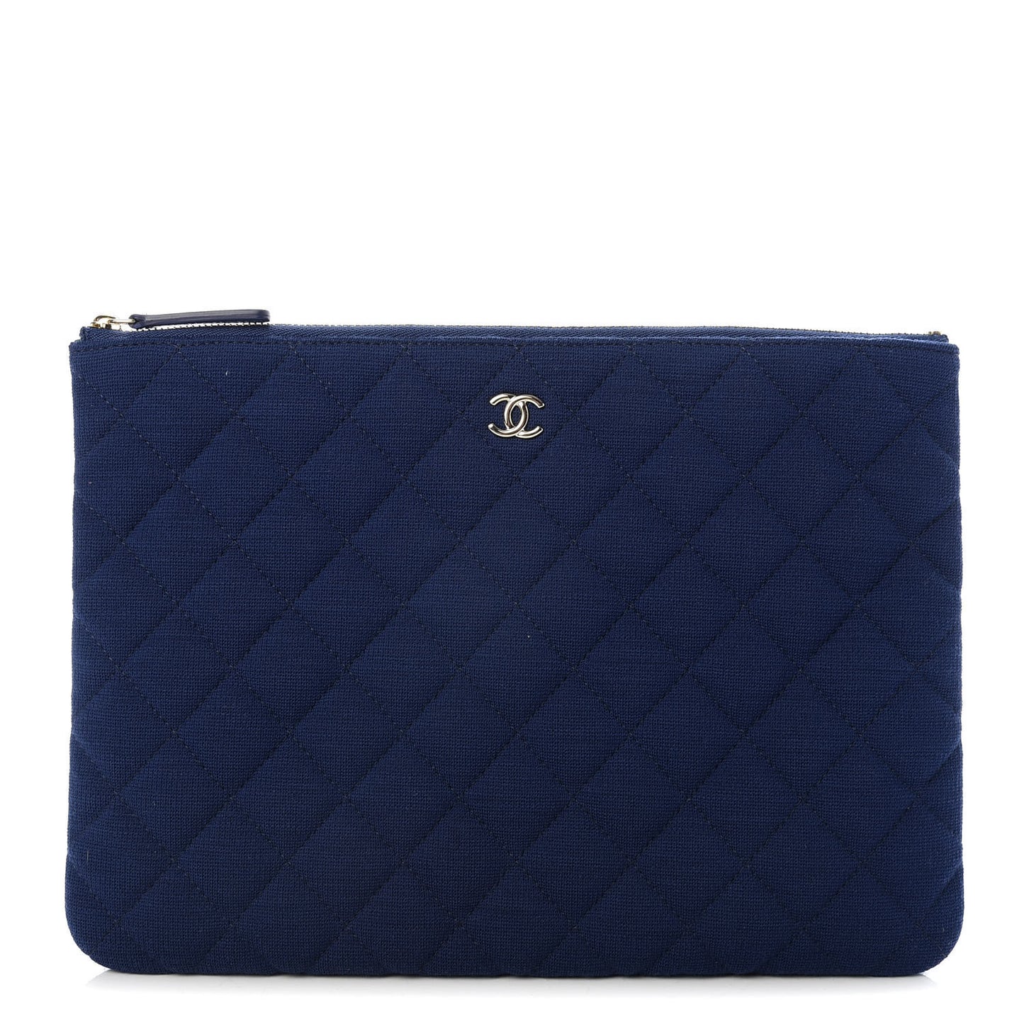 Jersey Quilted Medium Cosmetic Case Blue