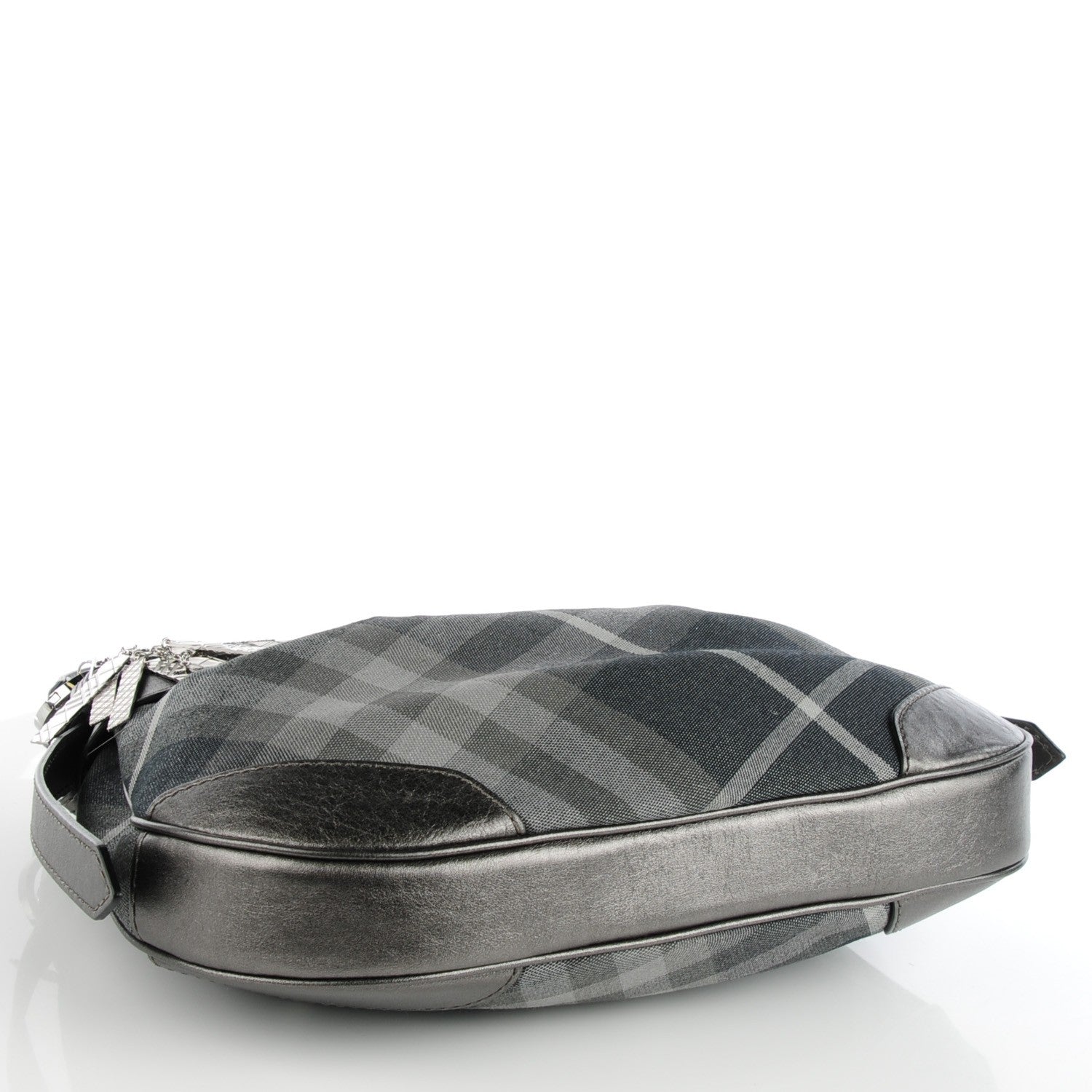 Burberry Shimmer Check Small Brooklyn Hobo Grey 4 of 8
