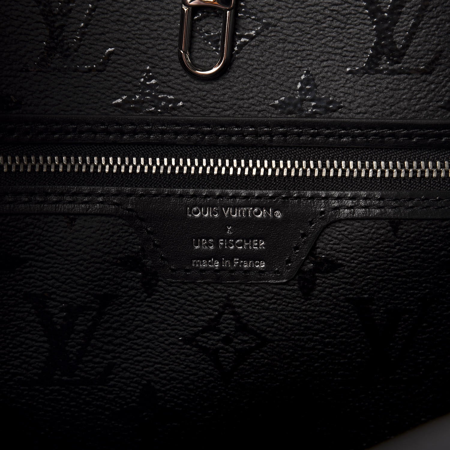 Louis Vuitton X UF Tufted Monogram Neverfull MM Black White 8 of 10
