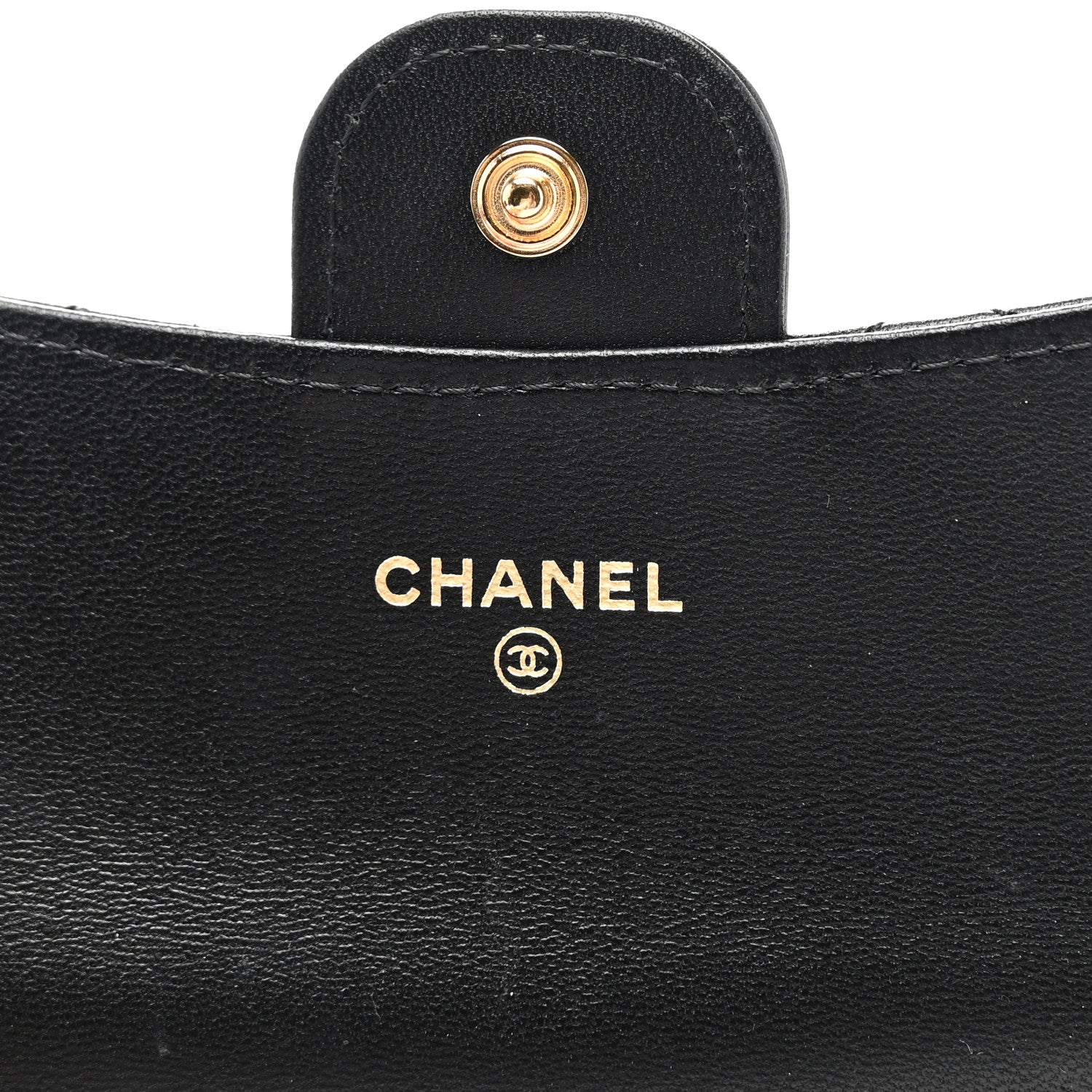 Chanel Lambskin Quilted Flap Card Holder Wallet Black 6 of 8