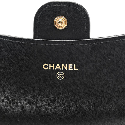 Chanel Lambskin Quilted Flap Card Holder Wallet Black 6 of 8