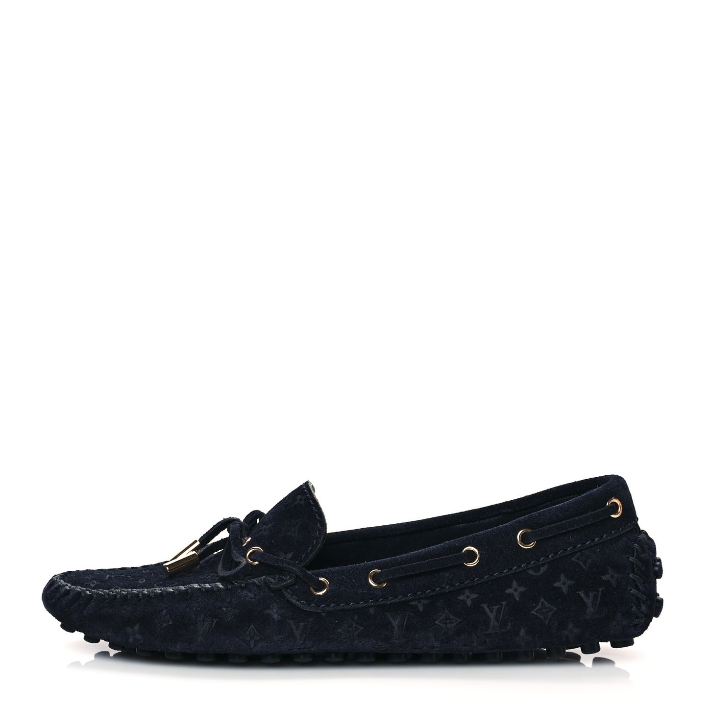 Suede Monogram Gloria Loafers 38 Marine