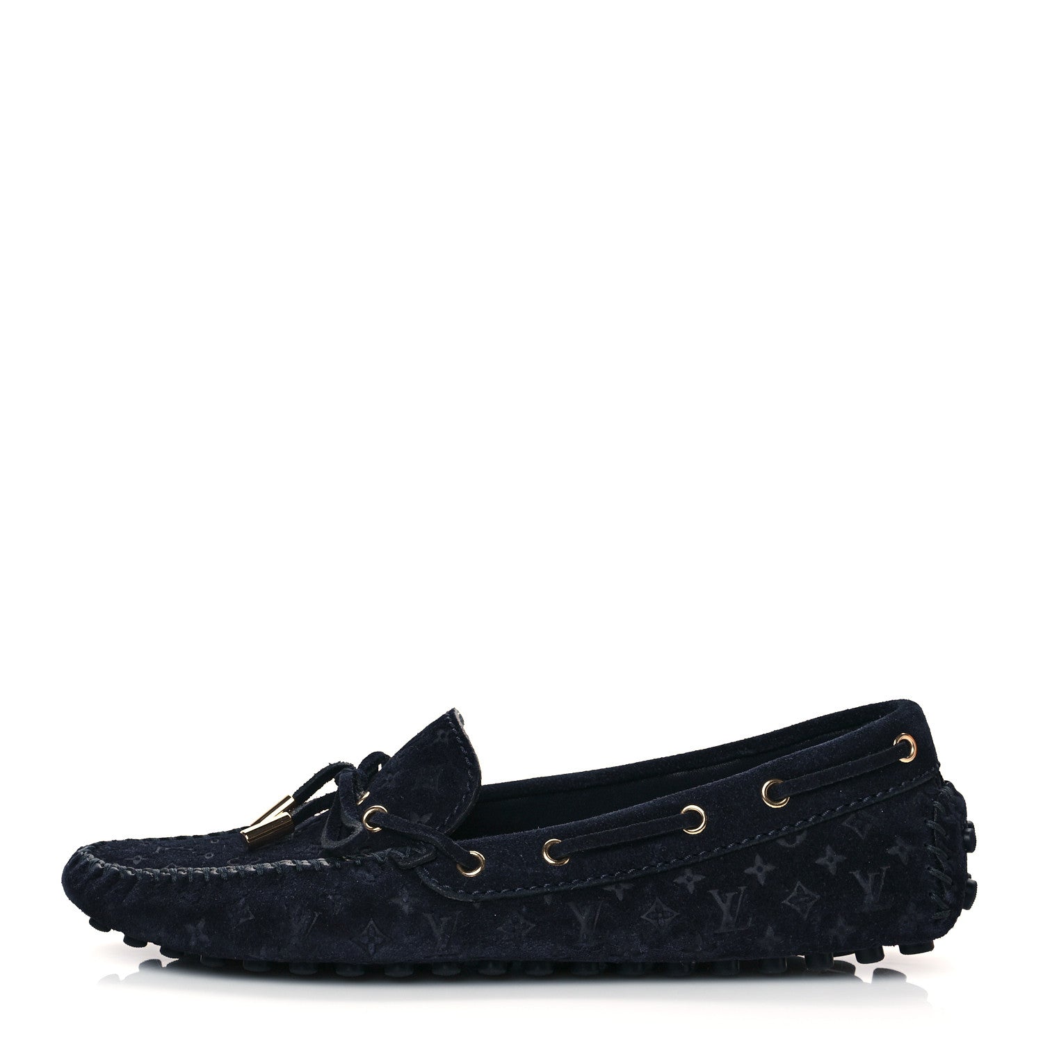 Louis Vuitton Suede Monogram Gloria Loafers 38 Marine 1 of 9