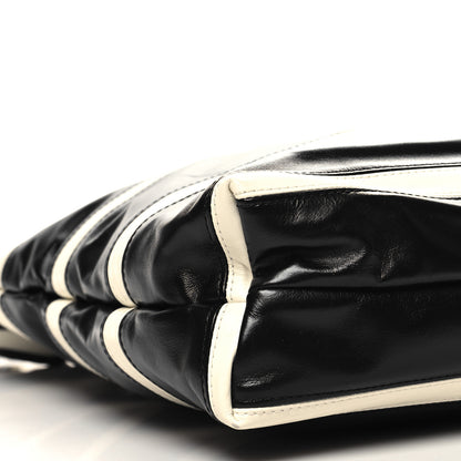 Chanel Shiny Calfskin Striped Small Chanel 22 Black White 11 of 12