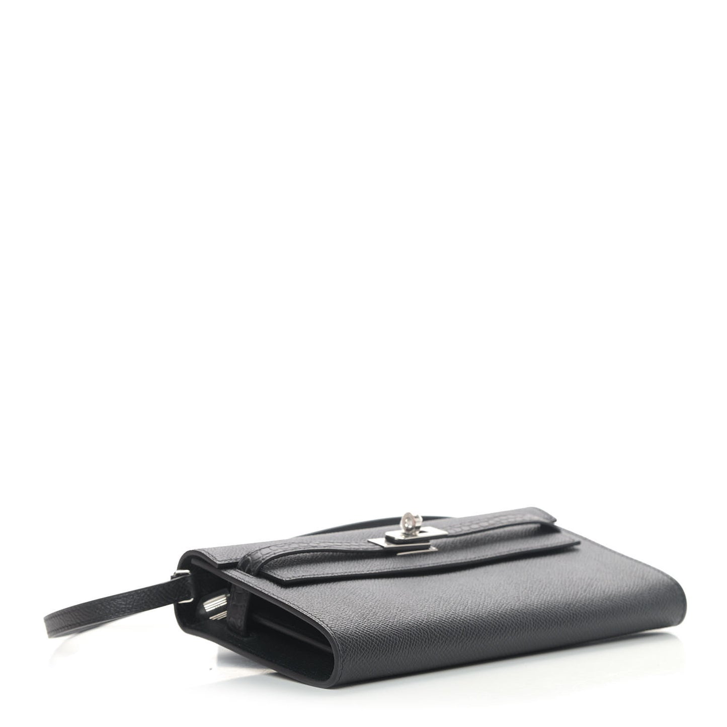 Epsom Matte Alligator Touch Kelly Wallet To Go Black