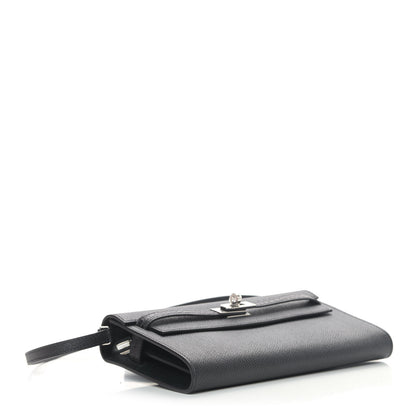 Hermes Epsom Matte Alligator Touch Kelly Wallet To Go Black 4 of 9