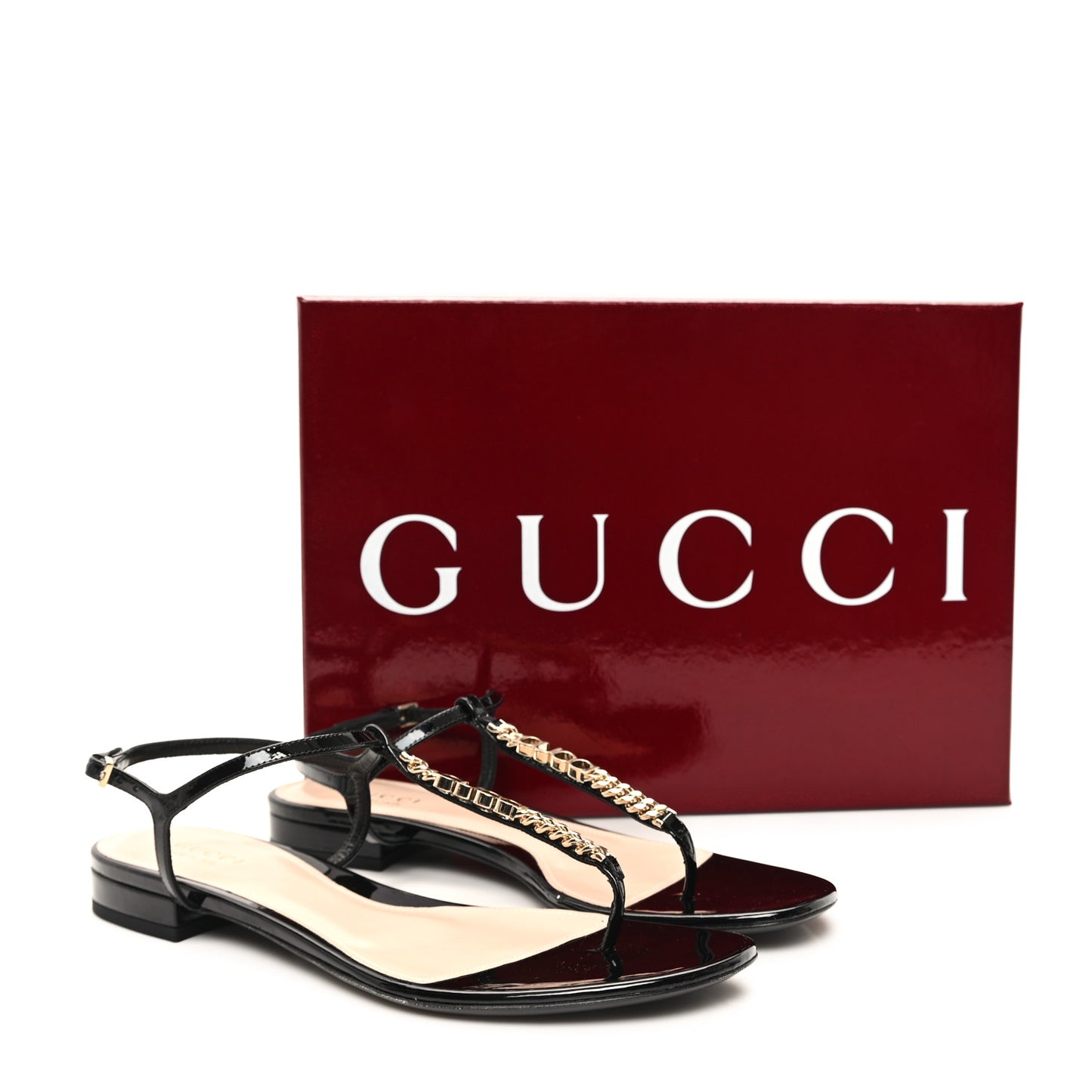 Patent Signoria Thong Sandals 40 Black