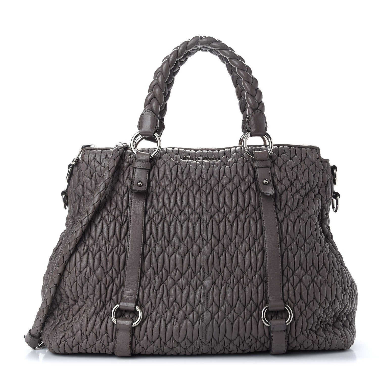 Miu Miu Nappa Matelasse Shopping Tote Argilla 1 of 10
