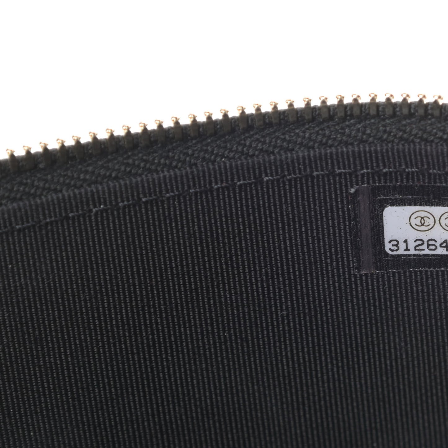 Lambskin Camellia Embossed Small Vanity Case With Chain Black