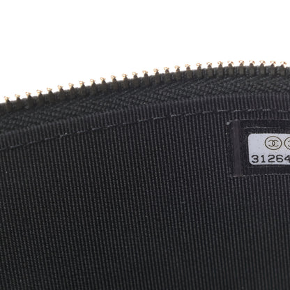 Chanel Lambskin Camellia Embossed Small Vanity Case With Chain Black 7 of 13