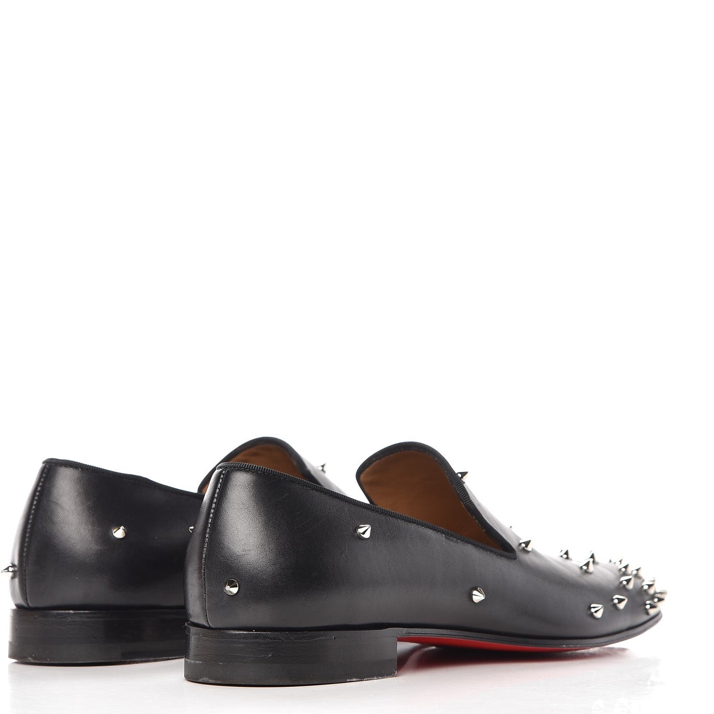 Calfskin Spikes Degra Flat Loafers 42 Black