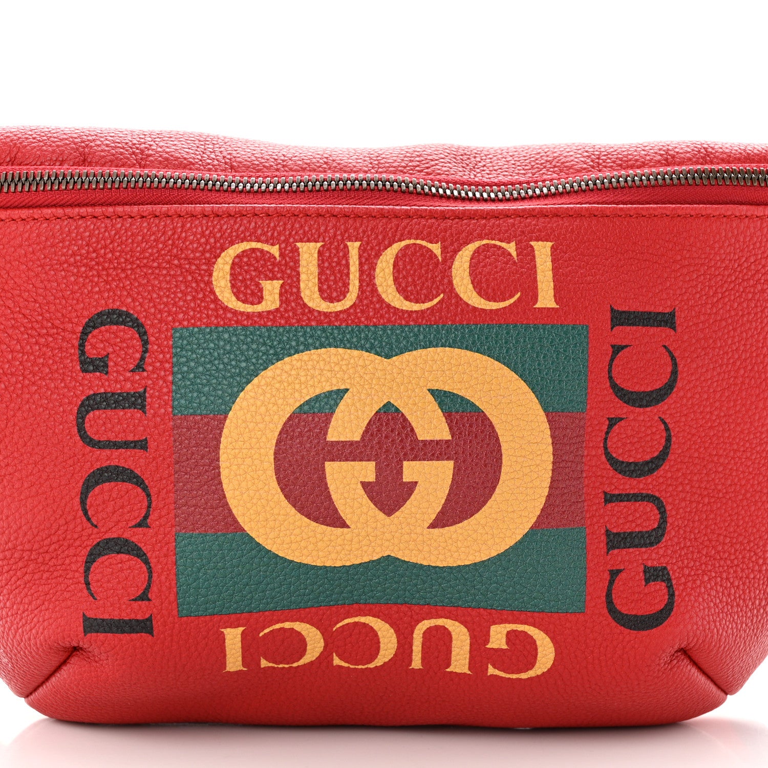 Gucci Grained Calfskin Small Logo Belt Bag Hibiscus Red 8 of 11