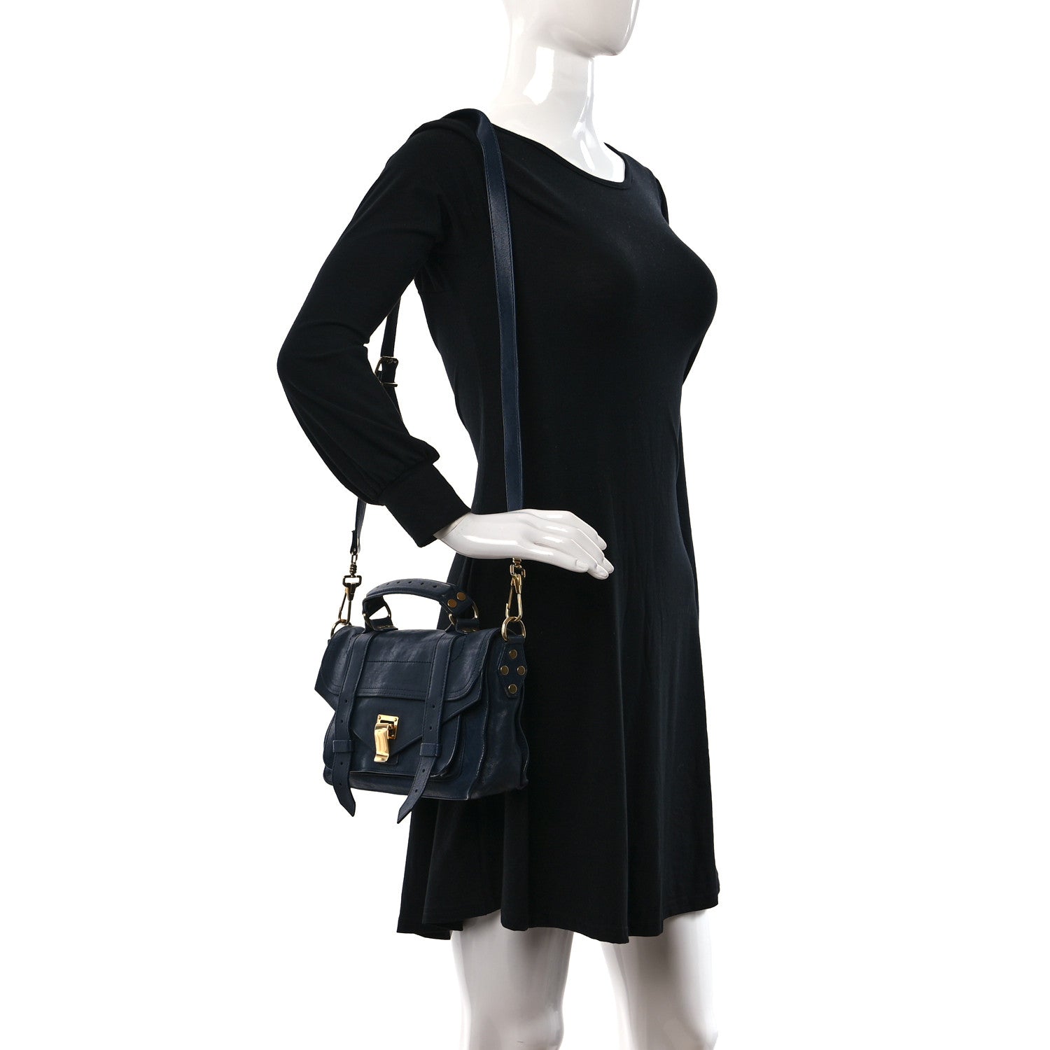 Proenza Schouler Lambskin Tiny PS1 Satchel Midnight 2 of 12