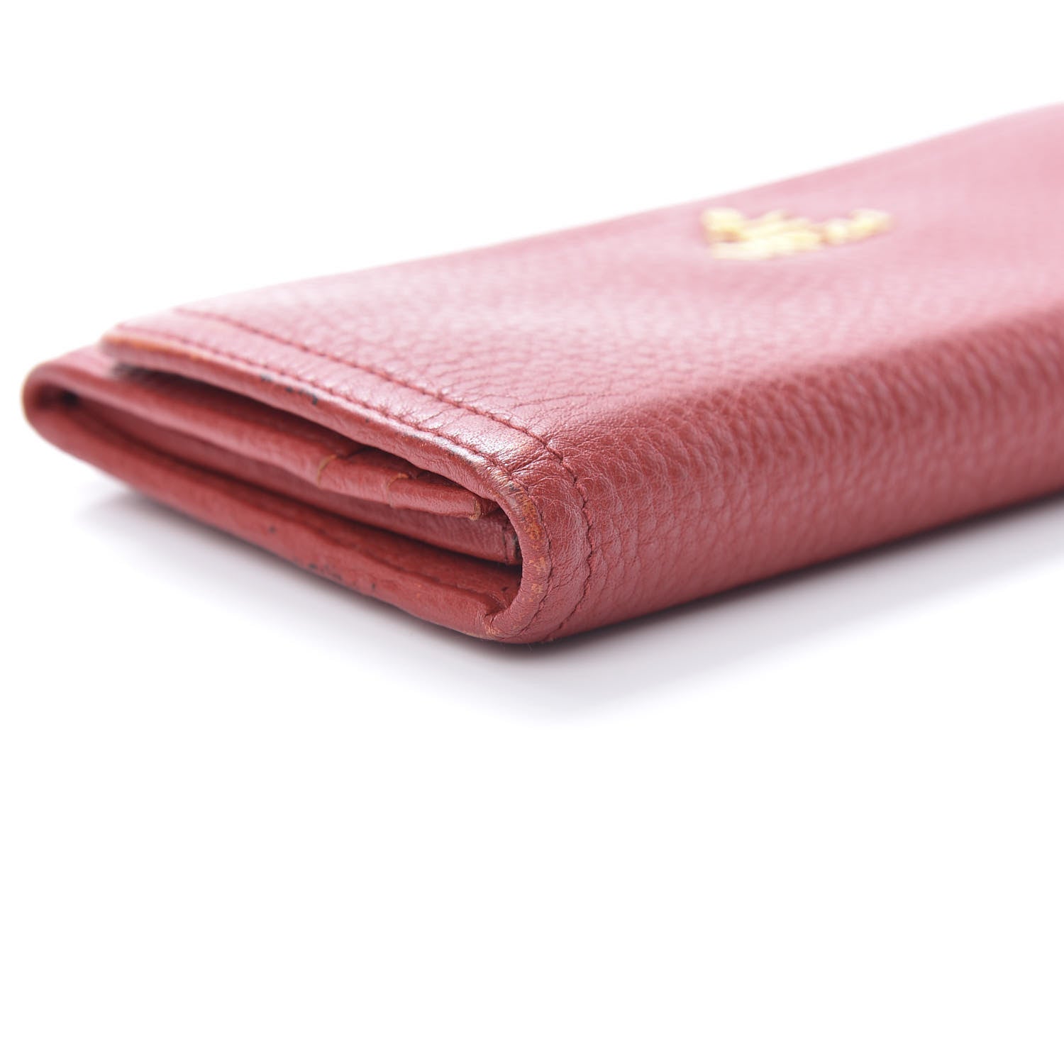 Prada Vitello Daino Continental Flap Wallet Fuoco 12 of 14