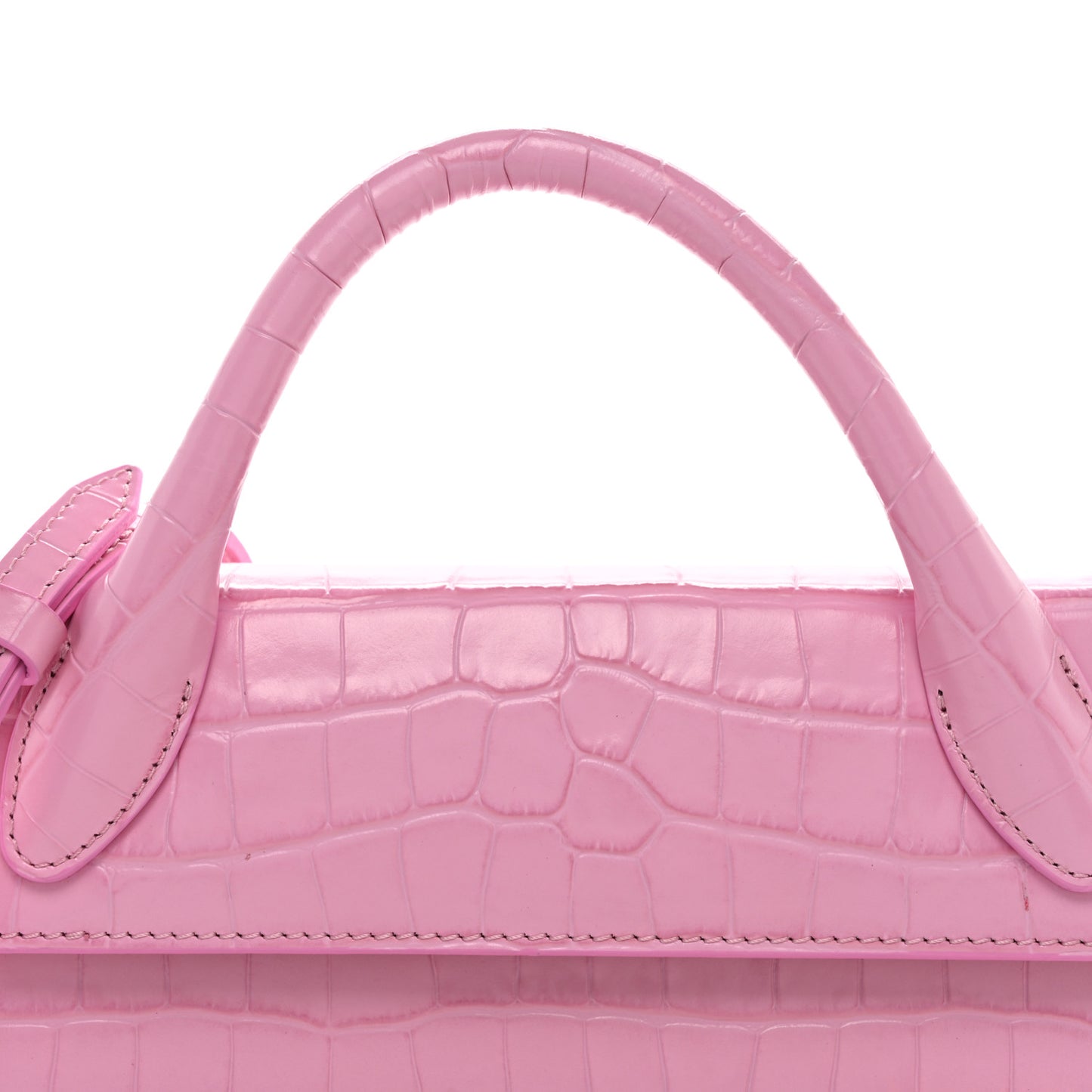 Calfskin Crocodile Embossed Le Chiquito Long Pink