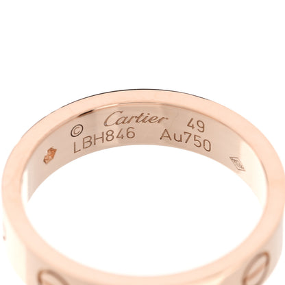 Cartier 18K Pink Gold Diamond 4mm LOVE Wedding Band Ring 49 5 4 of 5