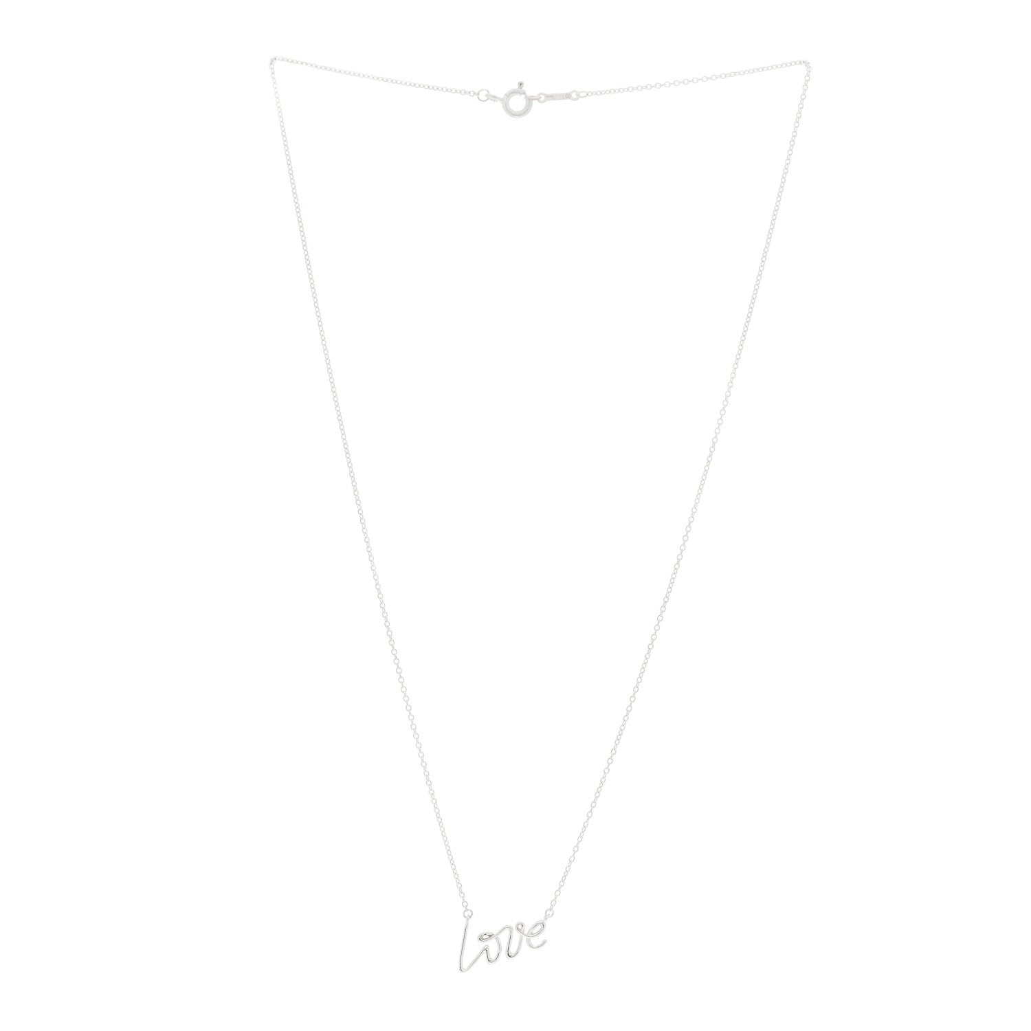 Tiffany Sterling Silver Paloma Picasso Graffiti Love Pendant Necklace 2 of 5