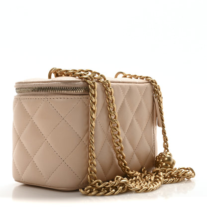 Chanel Lambskin Quilted Sweet Camellia Small Vanity Case With Chain Pink 3 of 10