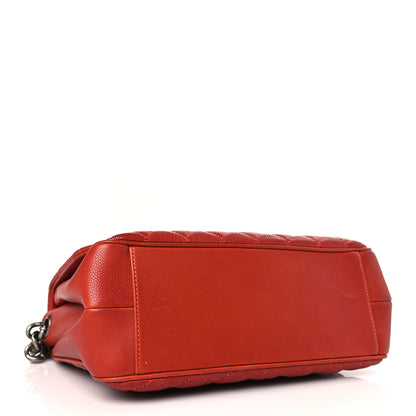 Chanel Caviar Quilted Medium Rock In Rome Single Flap Red 4 of 9