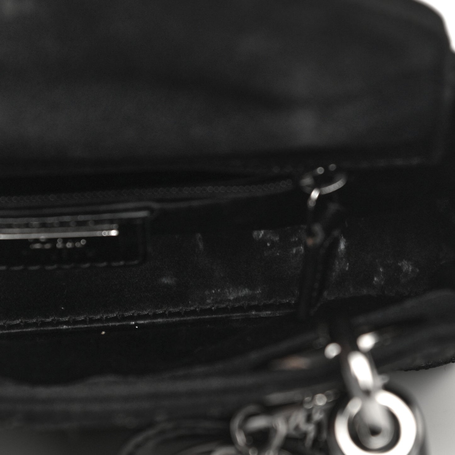 Canvas Studded Cannage Mini Lady Dior Black