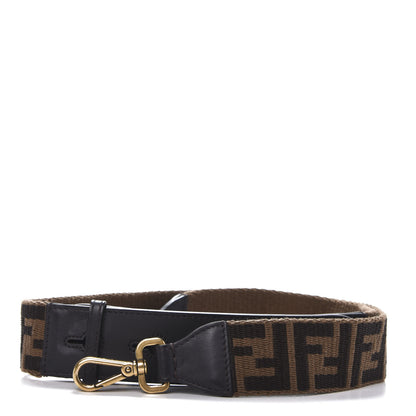 Fendi Ribbon Vitello Century FF 1974 Flat Studded Strap You Fango Marrone Ebano 1 of 7