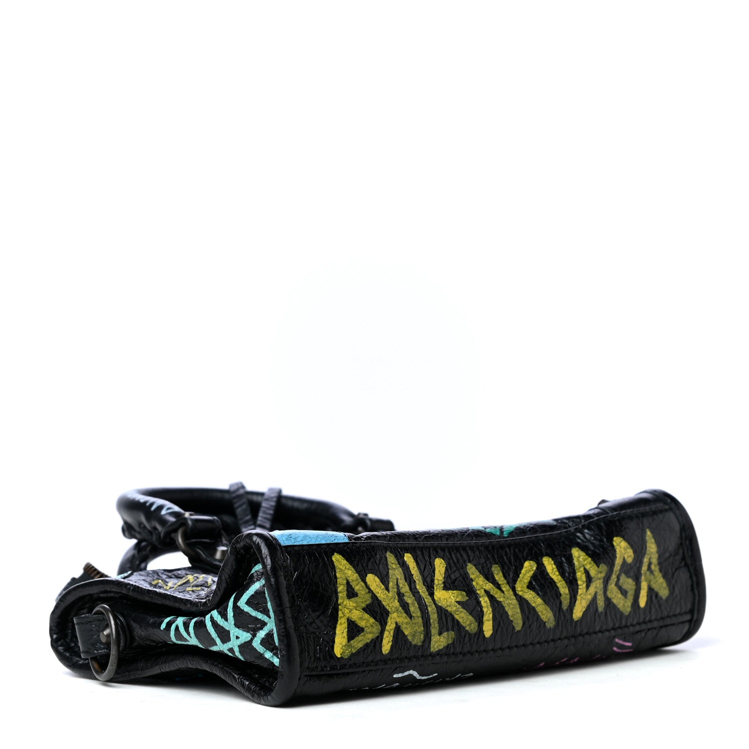 Balenciaga Agneau Graffiti Classic Hardware Nano City Black Multicolor 3 of 4