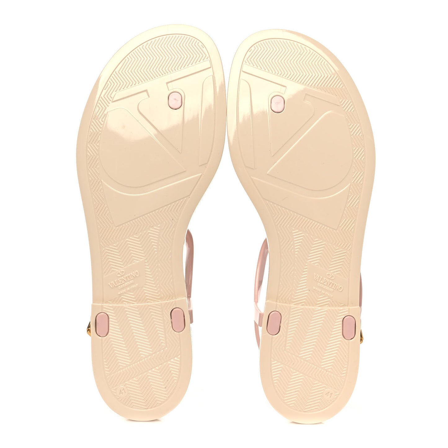 PVC Vlogo Flat Thong Sandals 41 Rose Quartz Light Ivory