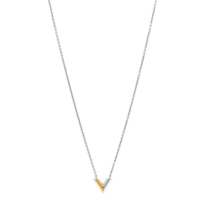 Louis Vuitton Essential V Necklace Silver Gold 1 of 5