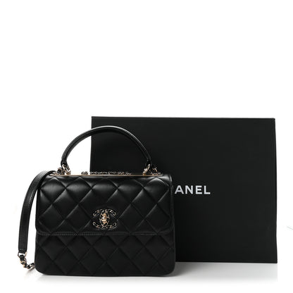 Chanel Lambskin Quilted Small Trendy CC Chain Dual Handle Flap Bag Black 11 of 11