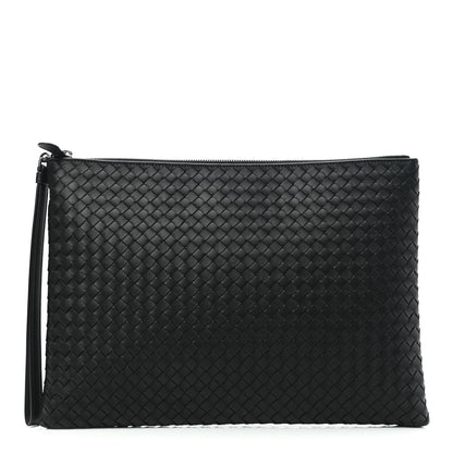 Bottega Veneta Nappa Intrecciato Large Zip Pouch Black 1 of 7