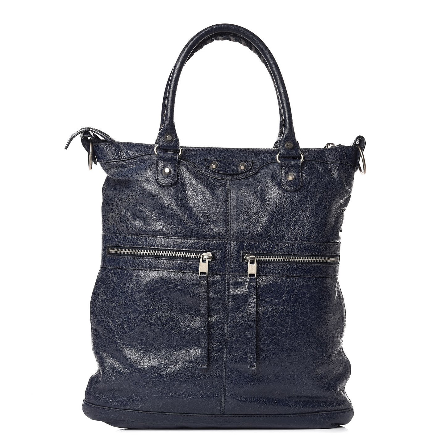 Agneau Classic Hardware Square Tote Bleu Nuit Dark Sea