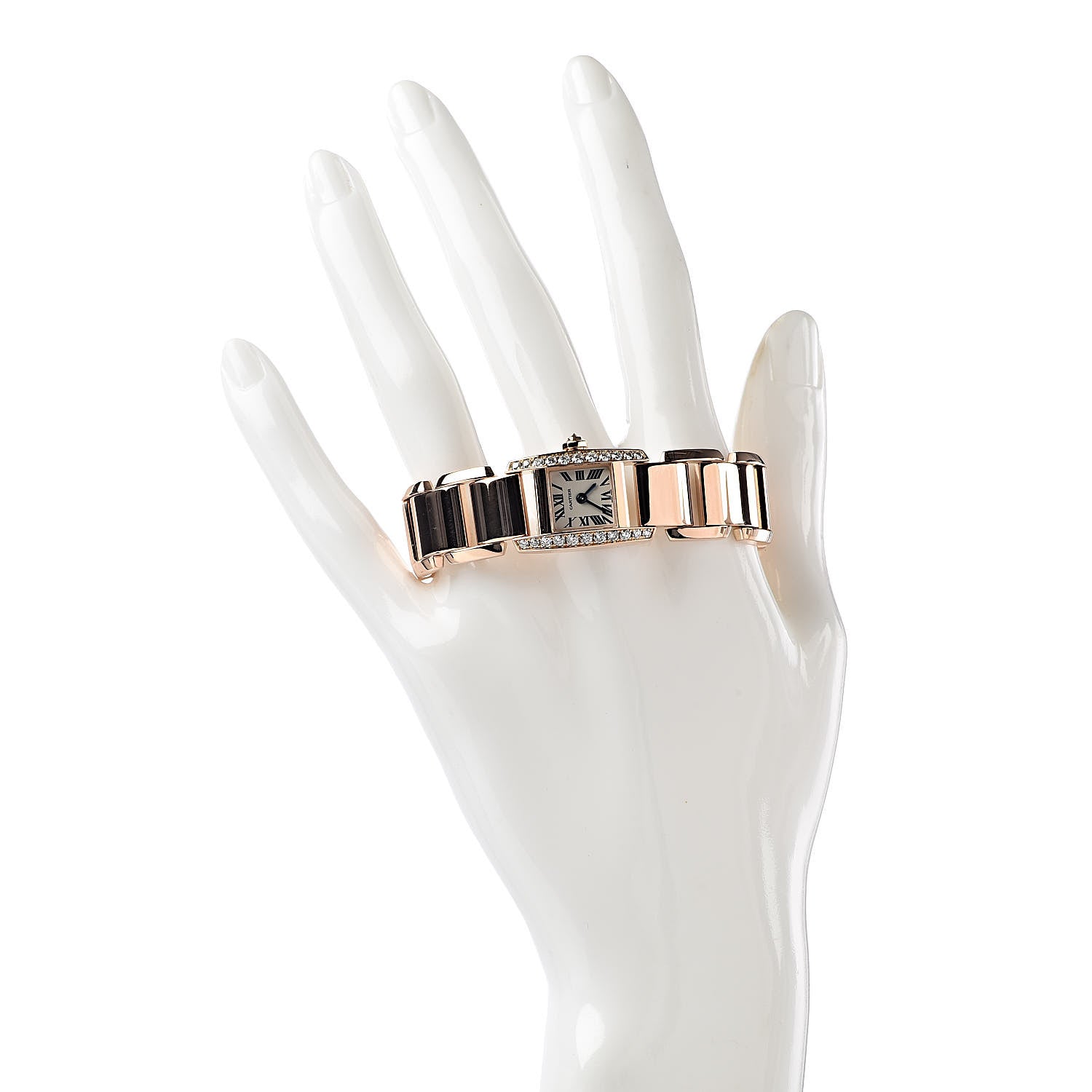 Cartier 18K Pink Gold Diamond 16mm Tankissime Quartz Watch 2 of 8