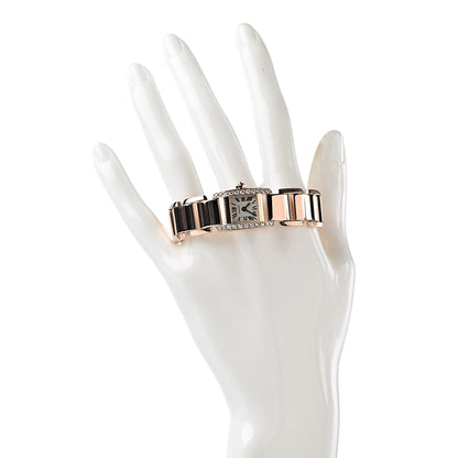Cartier 18K Pink Gold Diamond 16mm Tankissime Quartz Watch 2 of 8