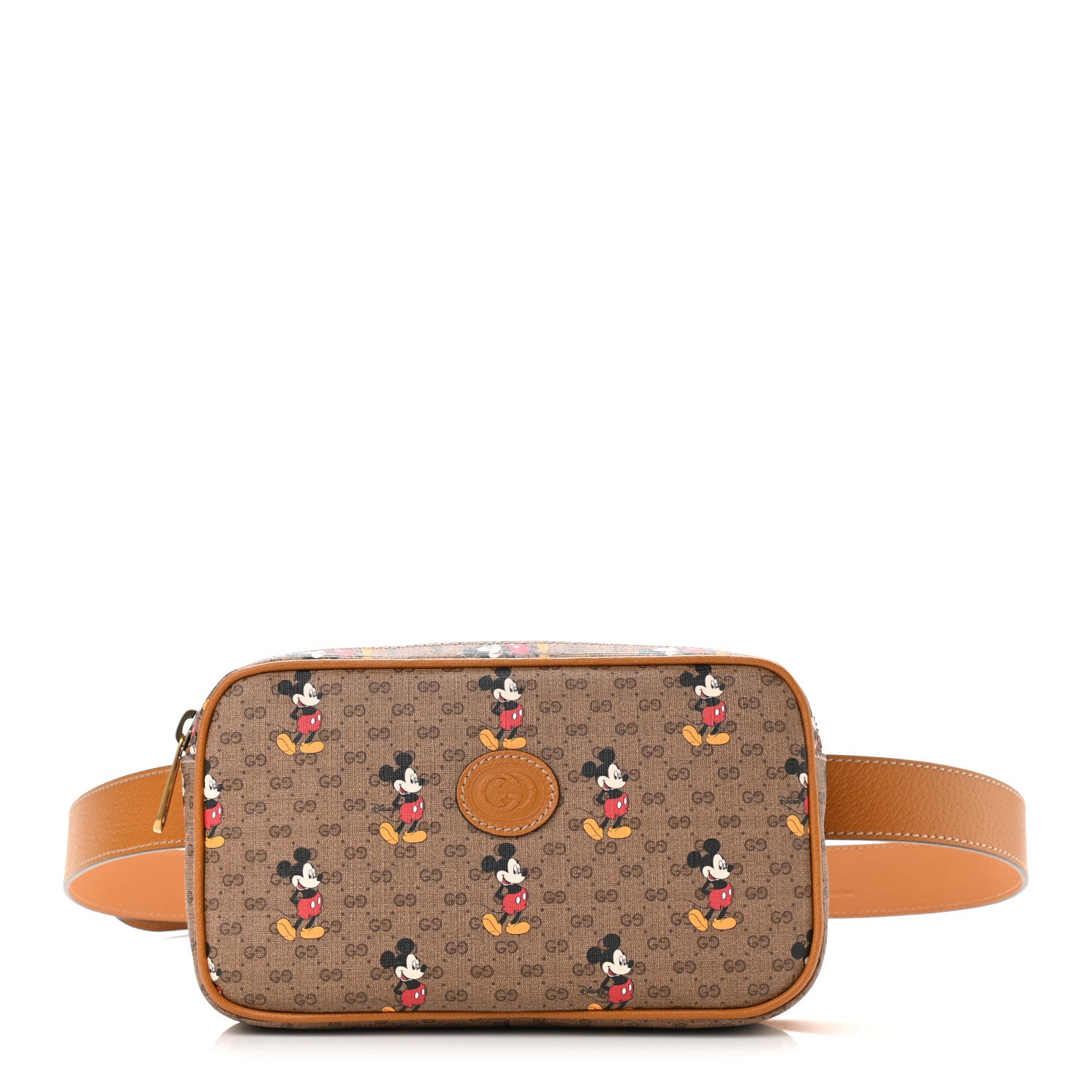 Gucci X DISNEY Mini Vintage GG Supreme Monogram Mickey Mouse Small Belt Bag 120 48 Beige Vintage Sun Oil 1 of 11