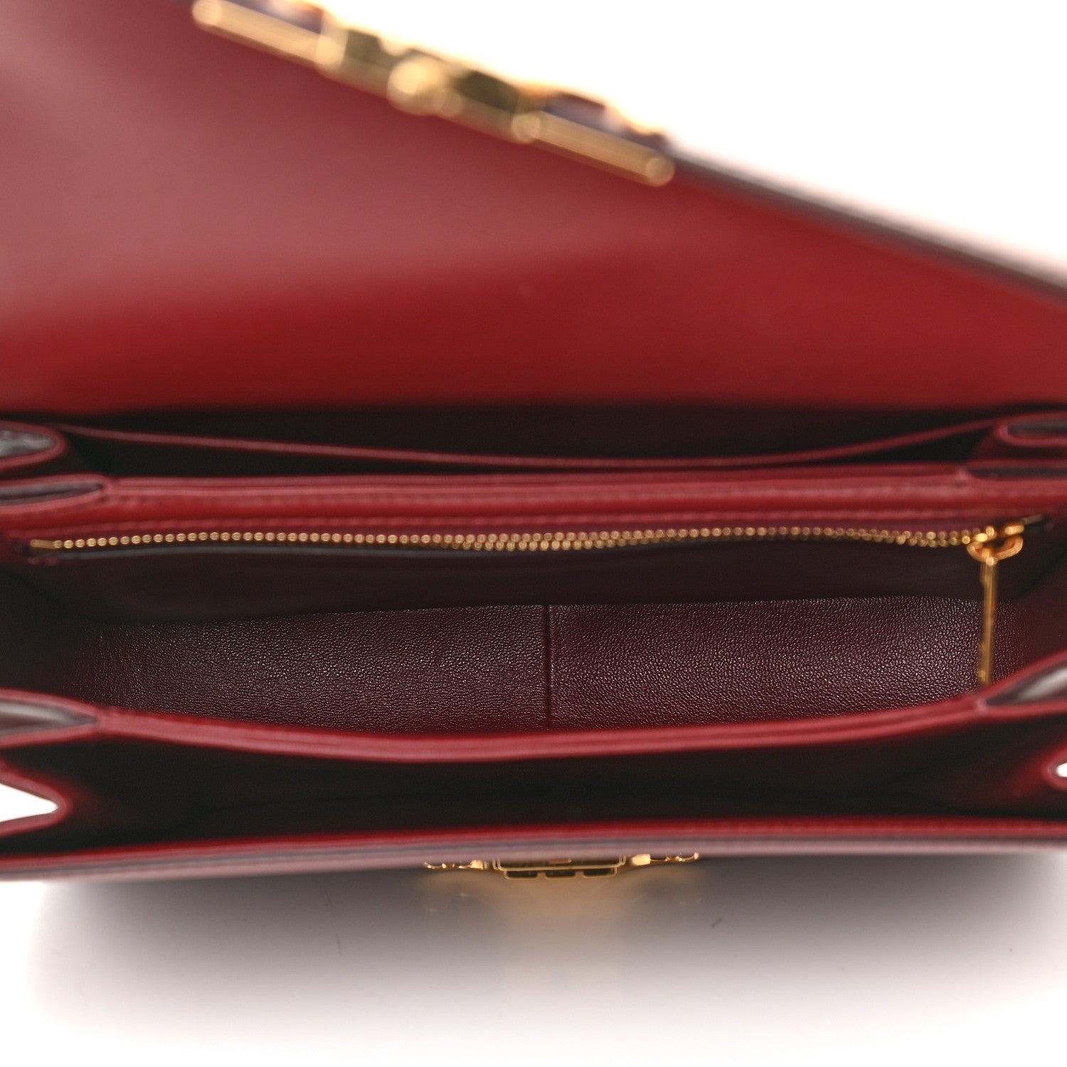 Celine Shiny Calfskin Medium Triomphe Light Burgundy 4 of 9