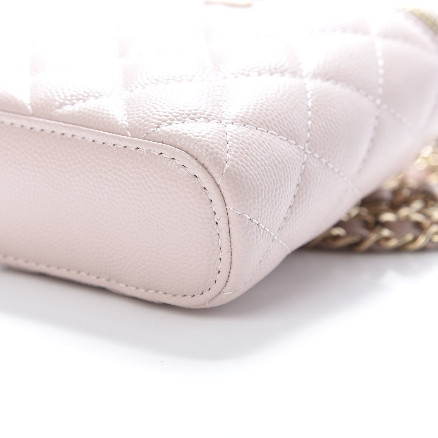 Chanel Caviar Quilted Small Vertical Coco Beauty Vanity Case With Chain Light Pink 9 of 10