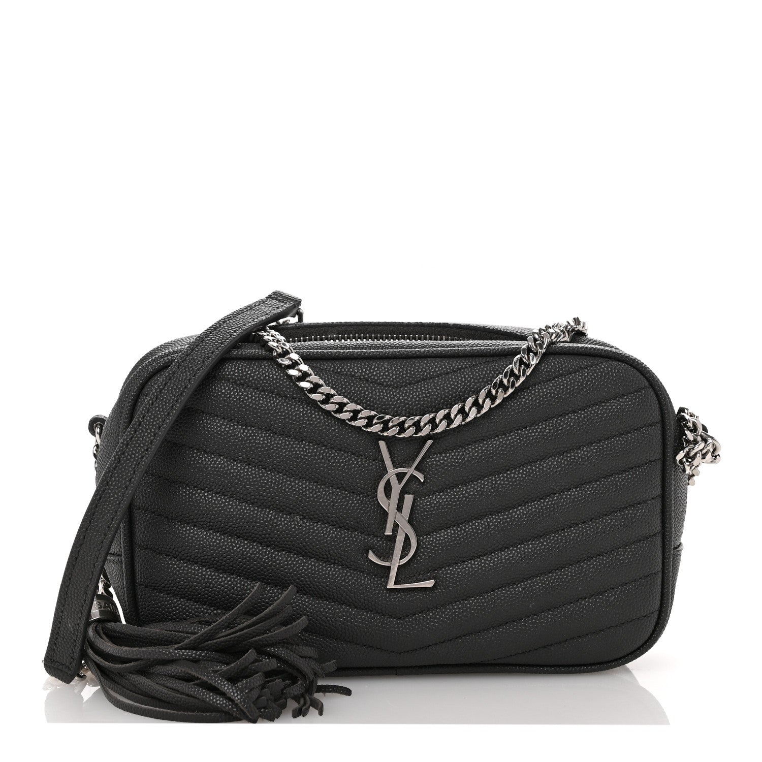 Saint Laurent Grain De Poudre Matelasse Monogram Mini Lou Camera Bag Asphalt 1 of 11