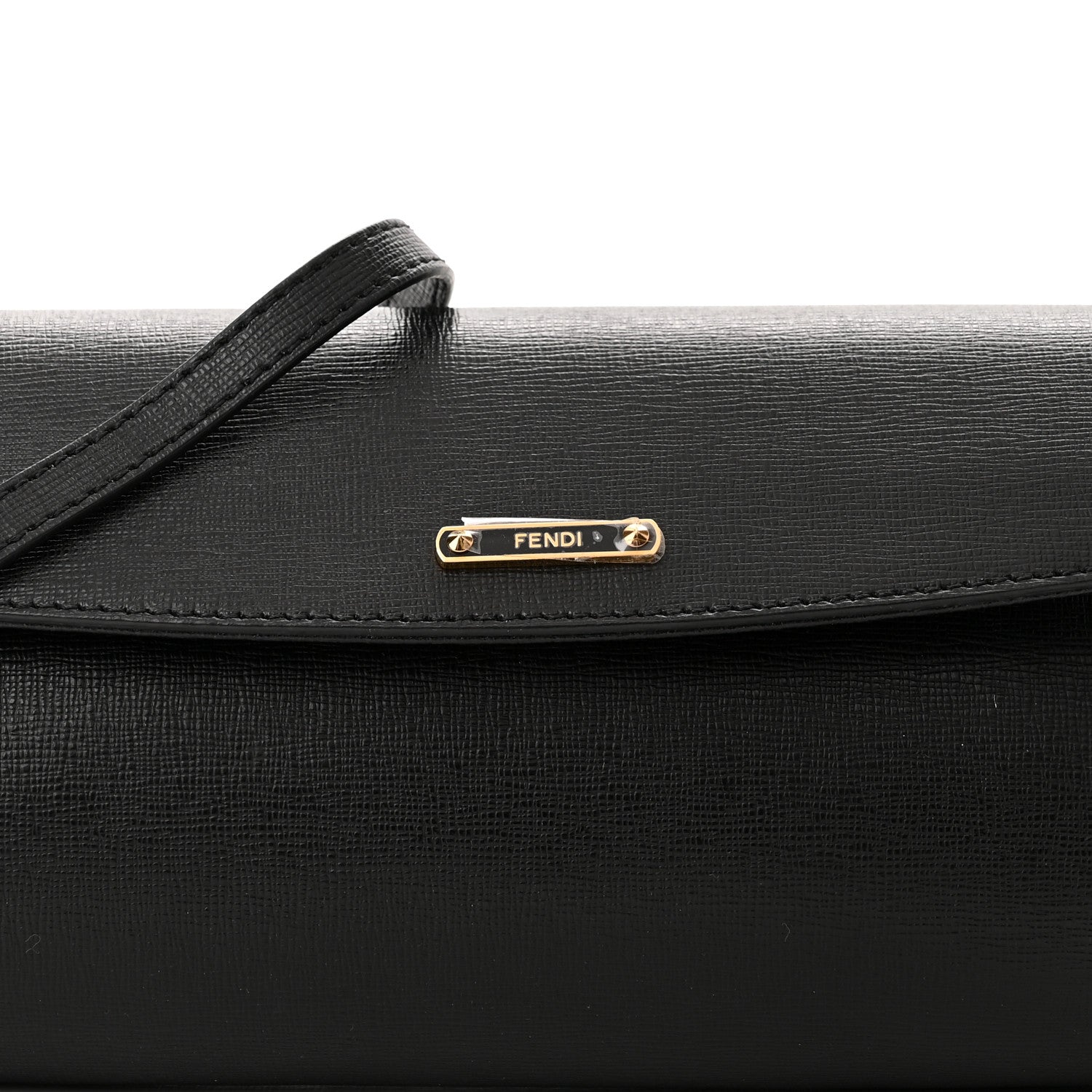 Fendi Vitello Elite Flap Crossbody Bag Black 8 of 14