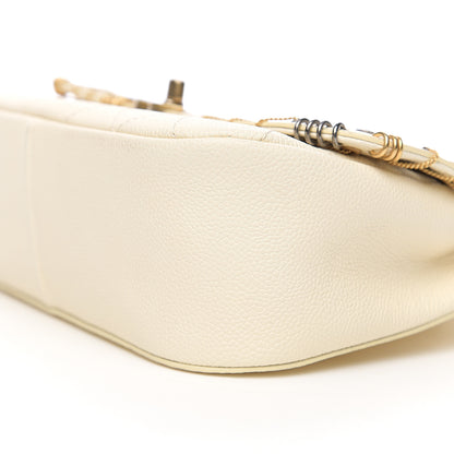 Chanel Caviar Quilted Grommet Embellished Small Piercing Chic Flap Bag Ivory 8 of 9