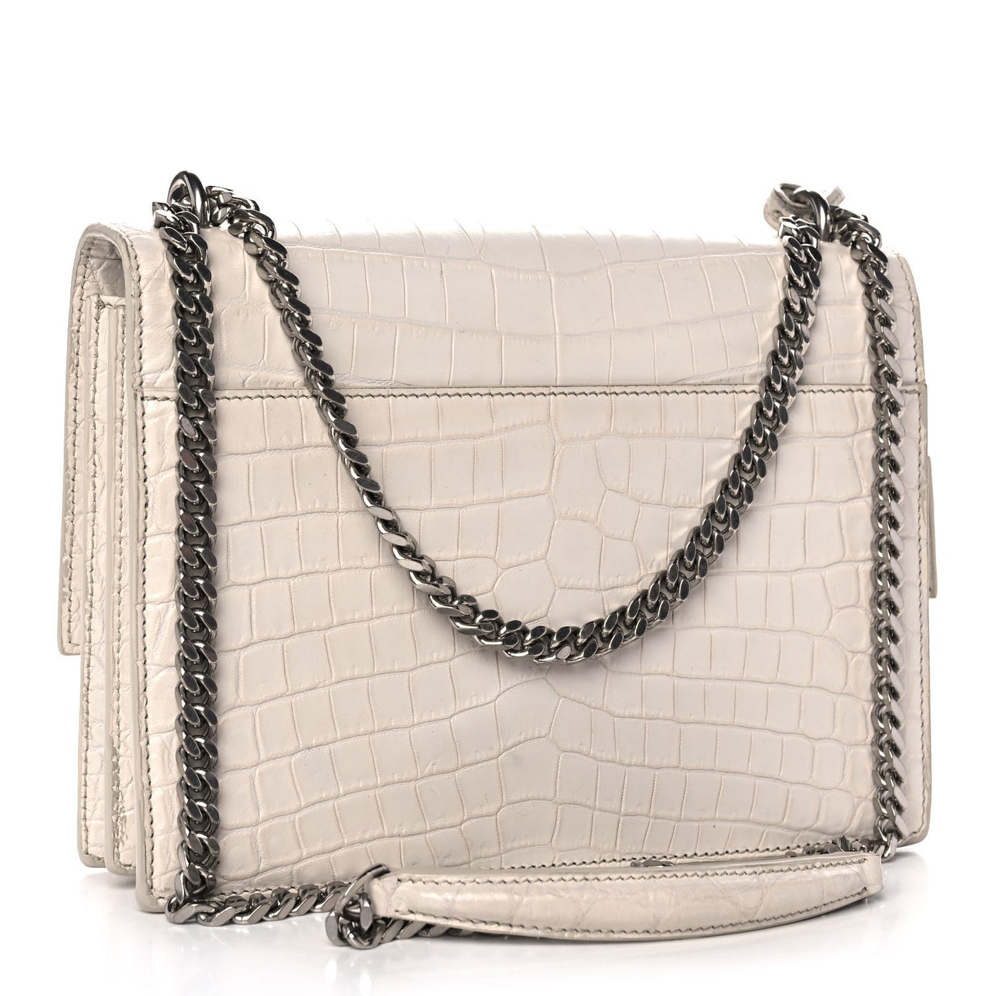 Calfskin Crocodile Embossed Medium Monogram Sunset Blanc Vintage