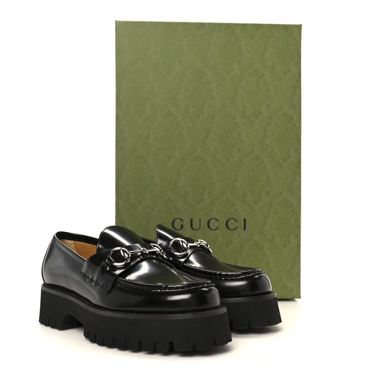 Cordovan Lux Womens Horsebit 45mm Platform Loafers 36 Black
