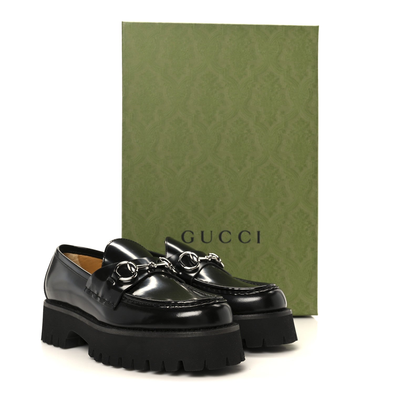 Gucci Cordovan Lux Womens Horsebit 45mm Platform Loafers 36 Black 10 of 10