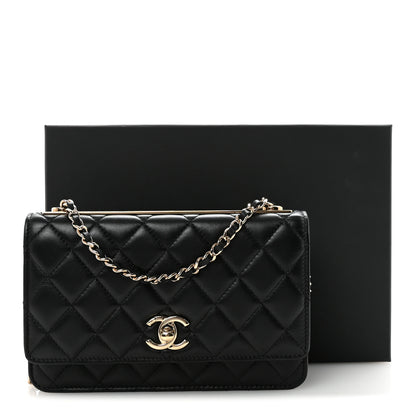 Chanel Lambskin Quilted Trendy CC Wallet On Chain WOC Black 12 of 12