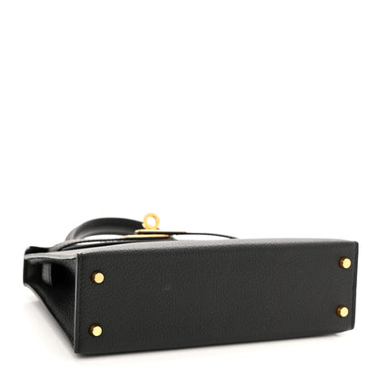 Hermes Chevre Chandra Mini Kelly Sellier 20 Black 4 of 13