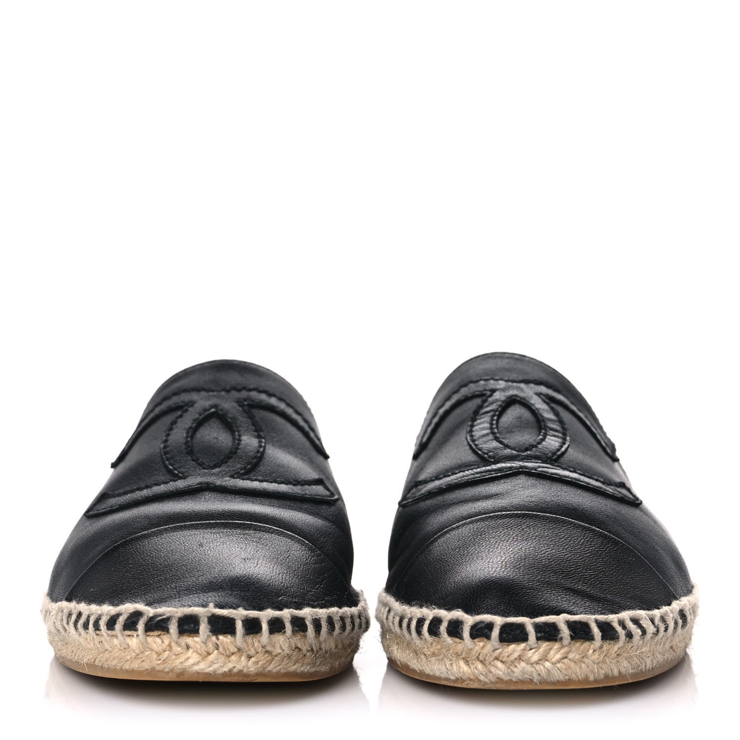 Chanel Lambskin CC Espadrilles 37 Black 2 of 9
