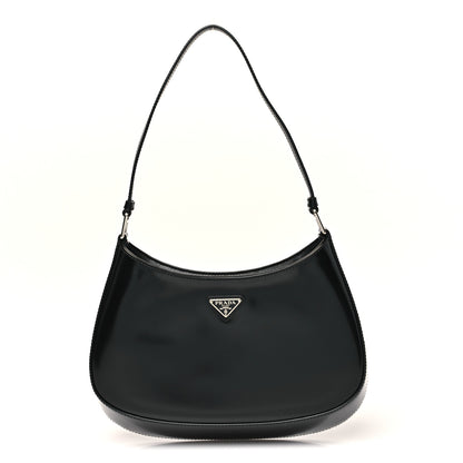 Prada Spazzolato Cleo Shoulder Bag Black 1 of 10