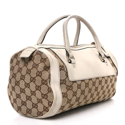 Gucci Monogram Trophy Satchel Beige Ebony Mystic White 3 of 13