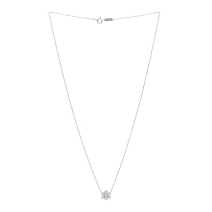 Tiffany Platinum Diamond Flower Pendant Necklace 3 of 6