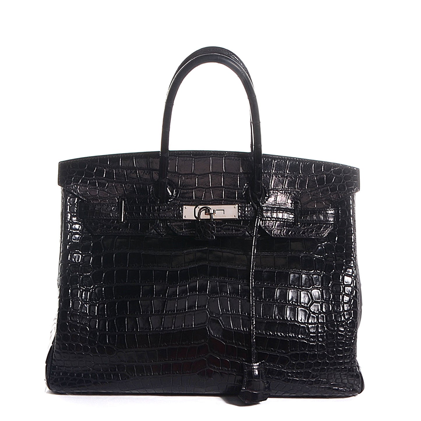 Matte Porosus Crocodile Birkin 35 Black