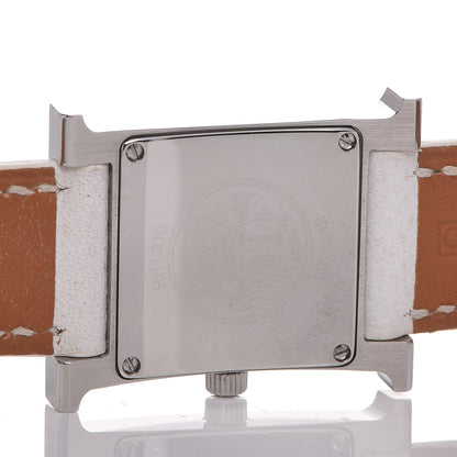 Cartier HERMES Stainless Steel Epsom 21mm Heure H Hour Quartz Watch Blanc 7 of 9